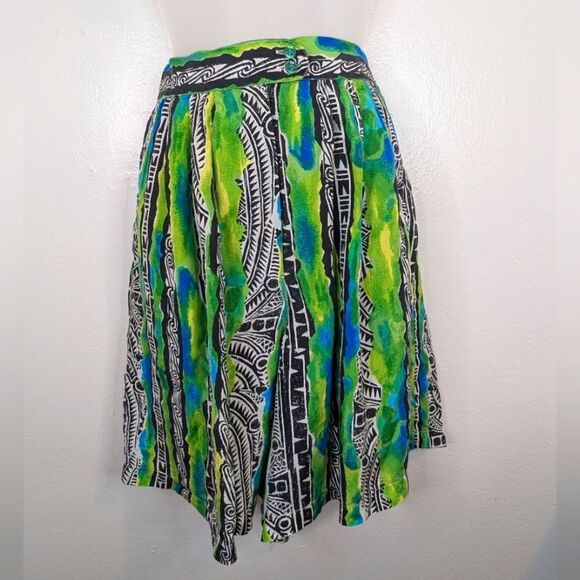 VTG Hattie Carnegie Silk 80s Maximalist Summer Art to Wear Beachy Coastal Shorts - Picture 1 of 10